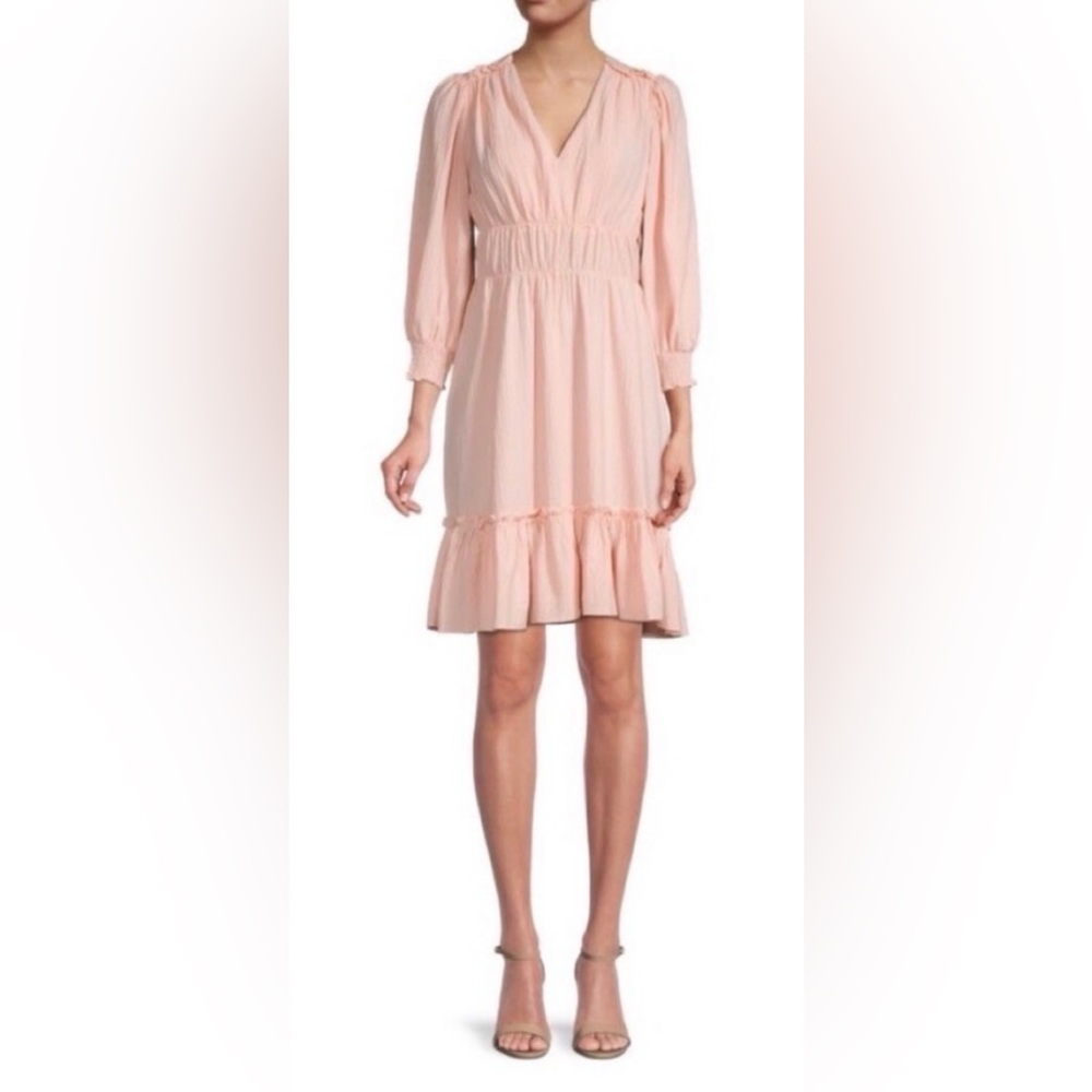 Calvin Klein Dusty Pink Tiered Ruffle Dress J1
